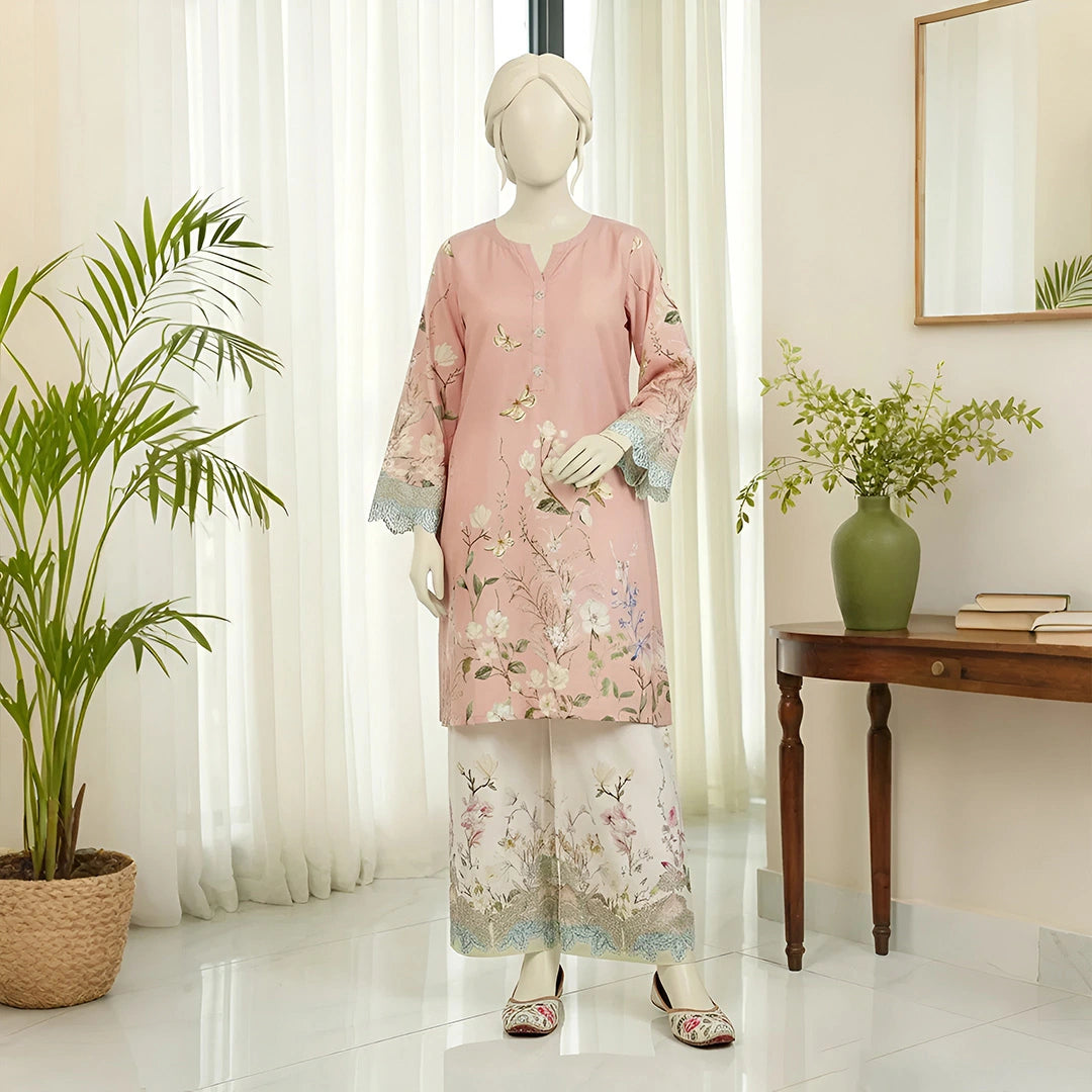 Florin – Pinkish Printed Floral Set