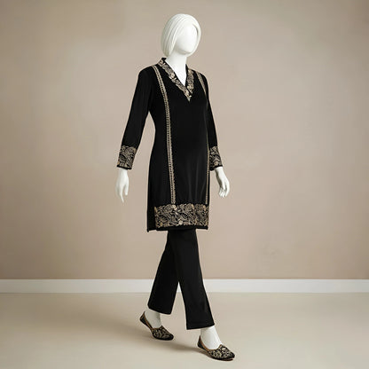 Black – Luxury Velvet Winter Co-Ord Set