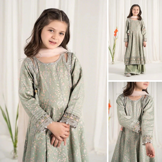 Farah – Embroidered Cotton Kids Suit