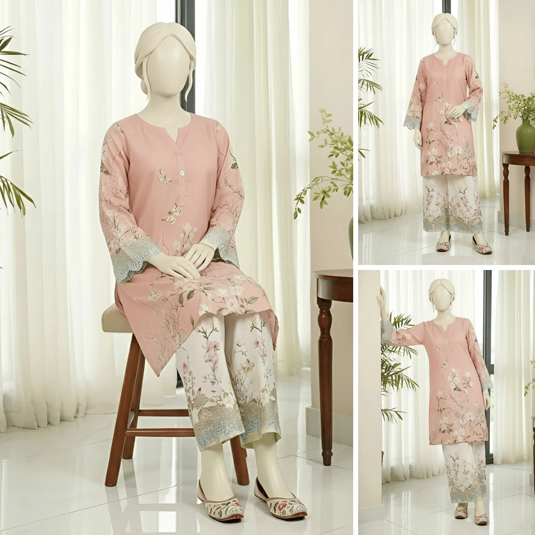 Florin – Pinkish Printed Floral Set