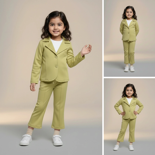 Olive Premium Kids Girls Blazer Set