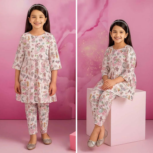 Pushpita – Floral Print Kids Suit